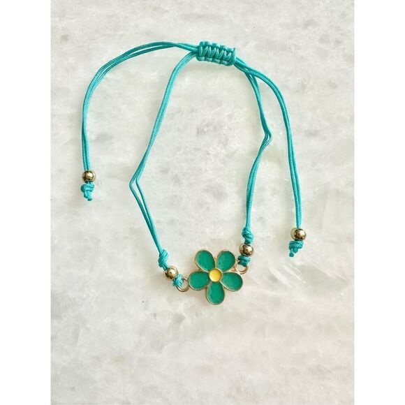 Aqua flower beaded Daisy friendship - Picture 1 of 2